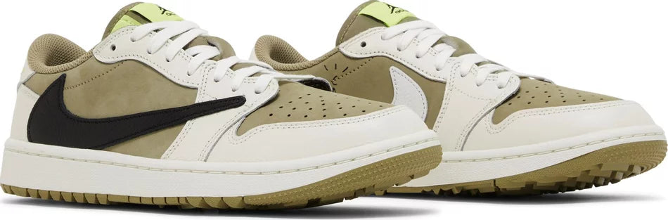 Travis Scott x Air Jordan 1 Low Golf 'Neutral Olive' + BRINDES